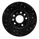 R1 03-11 Cadillac BLS (Mexico) Rear Left Drilled & Slotted Black Brake Rotor