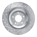 R1 22-25 Hyundai SANTA FE Rear Right Drilled & Slotted Silver Brake Rotor
