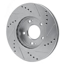 R1 01-05 Hyundai SANTA FE Front Left Drilled & Slotted Silver Brake Rotor