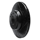 R1 06-12 BMW 330XI Front Right Drilled & Slotted Black Brake Rotor