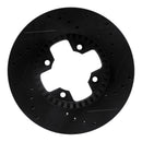 R1 79-83 Nissan 280ZX Front Left Drilled & Slotted Black Brake Rotor