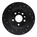 R1 61-91 Mercedes-Benz 220 Rear Right Drilled & Slotted Black Brake Rotor