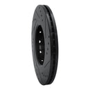 R1 09-15 Mitsubishi Lancer Front Right Drilled & Slotted Black Brake Rotor