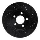 R1 02-07 Jeep Liberty Front Left Drilled & Slotted Black Brake Rotor