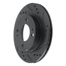 R1 14-15 Mitsubishi Mirage Front Right Drilled & Slotted Black Brake Rotor