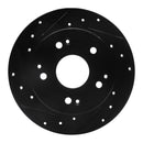 R1 97-06 Acura RSX Rear Left Drilled & Slotted Black Brake Rotor