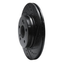 R1 93-02 Mercedes-Benz SL600 Rear Right Drilled & Slotted Black Brake Rotor