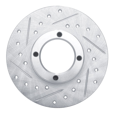 R1 63-79 Austin Healey Sprite Front Left Drilled & Slotted Silver Brake Rotor