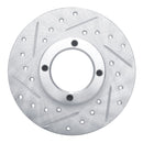 R1 63-79 Austin Healey Sprite Front Left Drilled & Slotted Silver Brake Rotor