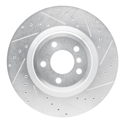 R1 09-19 BMW ALPINA B7 Rear Right Drilled & Slotted Silver Brake Rotor