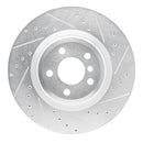 R1 09-19 BMW ALPINA B7 Rear Right Drilled & Slotted Silver Brake Rotor