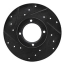 R1 80-83 Subaru GLF Front Left Drilled & Slotted Black Brake Rotor