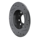 R1 10-19 Audi A3 Rear Left Drilled & Slotted Black Brake Rotor