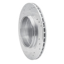 R1 2002-2010 Saab 9-5 Rear Right Drilled & Slotted Silver Brake Rotor