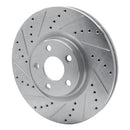 R1 17-20 Lincoln MKZ Front Left Drilled & Slotted Silver Brake Rotor