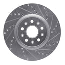 R1 16-25 Cadillac CT5 Front & Rear Drilled & Slotted Silver Brake Rotor Set