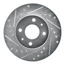R1 88-06 Nissan Sentra Front Left Drilled & Slotted Silver Brake Rotor