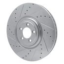 R1 10-24 Jaguar XF Front Left Drilled & Slotted Silver Brake Rotor