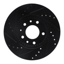 R1 03-05 Mazda 6 Front Right Drilled & Slotted Black Brake Rotor