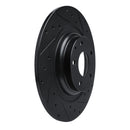 R1 16-23 Mazda CX-9 Rear Right Drilled & Slotted Black Brake Rotor