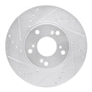 R1 98-22 Acura ILX Front Drilled & Slotted Silver Brake Rotor Set