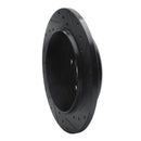 R1 05-10 Jeep Grand Cherokee Rear Left Drilled & Slotted Black Brake Rotor