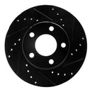 R1 94-04 Ford Mustang Front Right Drilled & Slotted Black Brake Rotor