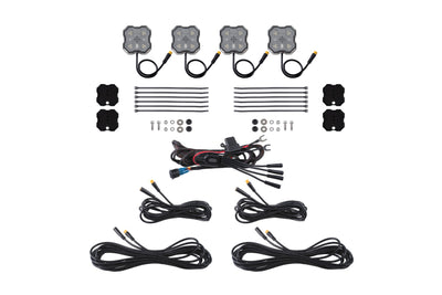 Diode Dyamics Rock Light - Red/White M8 Magnet 4-Pack