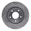 R1 07-17 Dodge CALIBER Front Left Drilled & Slotted Silver Brake Rotor