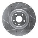 R1 2012-2018 Audi A6 Quattro Front Left Drilled & Slotted Silver Brake Rotor