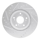 R1 12-16 Honda CR-V Front Drilled & Slotted Silver Brake Rotor Set