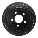 R1 03-05 Ford Explorer Sport Rear Left Drilled & Slotted Black Brake Rotor