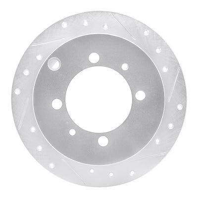 R1 92-04 Dodge COLT Rear Right Drilled & Slotted Silver Brake Rotor