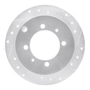 R1 92-04 Dodge COLT Rear Right Drilled & Slotted Silver Brake Rotor