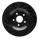 R1 11-25 Dodge Durango Front Right Drilled & Slotted Black Brake Rotor