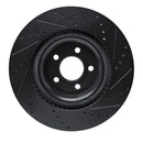 R1 20-25 Ford Explorer Front Left Drilled & Slotted Black Brake Rotor