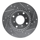 R1 92-96 Honda Prelude Front Left Drilled & Slotted Silver Brake Rotor