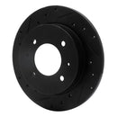 R1 97-06 Hyundai Elantra Rear Left Drilled & Slotted Black Brake Rotor