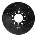 R1 79-85 Mercedes-Benz 380SL Front Left Drilled & Slotted Black Brake Rotor