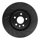 R1 20-20 Jaguar F-Pace Front Right Drilled & Slotted Black Brake Rotor