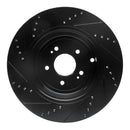 R1 18-25 Genesis G70 Rear Right Drilled & Slotted Black Brake Rotor