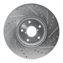 R1 06-21 Subaru Legacy Front Left Drilled & Slotted Silver Brake Rotor