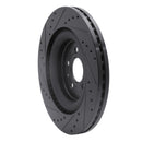 R1 13-19 Ford Flex Front Right Drilled & Slotted Black Brake Rotor
