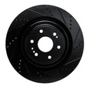 R1 19-25 Cadillac Escalade ESV Front Right Drilled & Slotted Black Brake Rotor