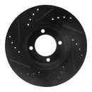 R1 84-87 Toyota Corolla (US/Canada) Front Right Drilled & Slotted Black Brake Rotor