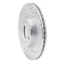 R1 98-99 Acura CL Front Right Drilled & Slotted Silver Brake Rotor