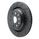 R1 07-17 Lexus LS600h Front & Rear Drilled & Slotted Black Brake Rotor Set