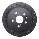 R1 94-95 Toyota Celica Rear Right Drilled & Slotted Black Brake Rotor