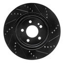 R1 15-23 Mercedes-Benz E300 Rear Left Drilled & Slotted Black Brake Rotor