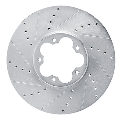 R1 20-25 Ford E-Transit Front Left Drilled & Slotted Silver Brake Rotor